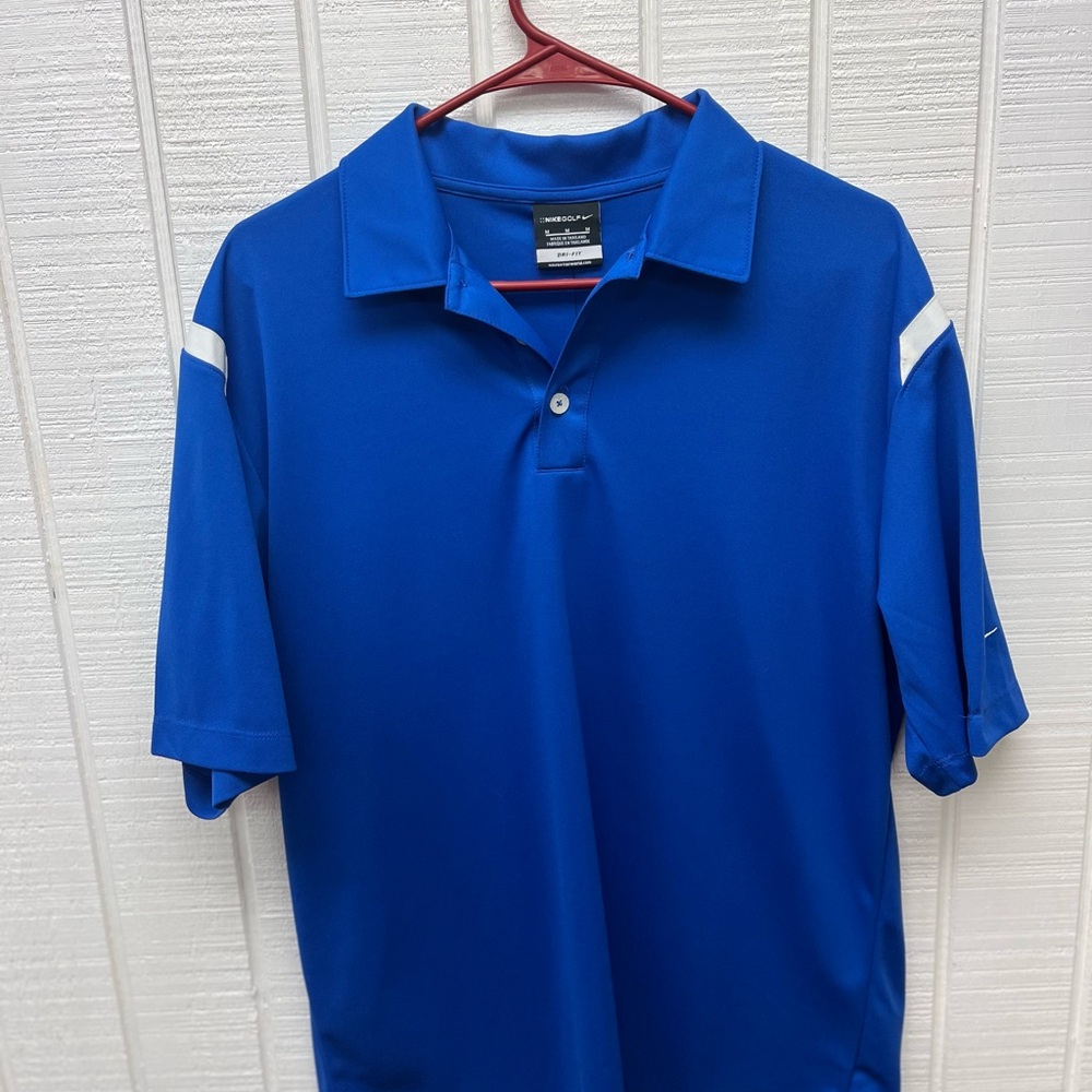 Nike Golf Polo NWT Blue White Men’s Medium Dri-Fit SS NEW Activewear Sporty